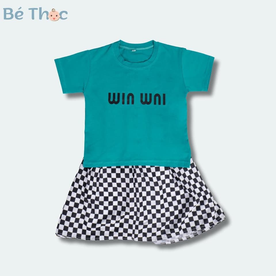 Sét Váy Áo Bé Gái 18-40kg Áo Cotton Chân Váy Vải Nhuyễn Thời Trang Trẻ Em 3 Màu Đẹp DV049 - ảnh 4