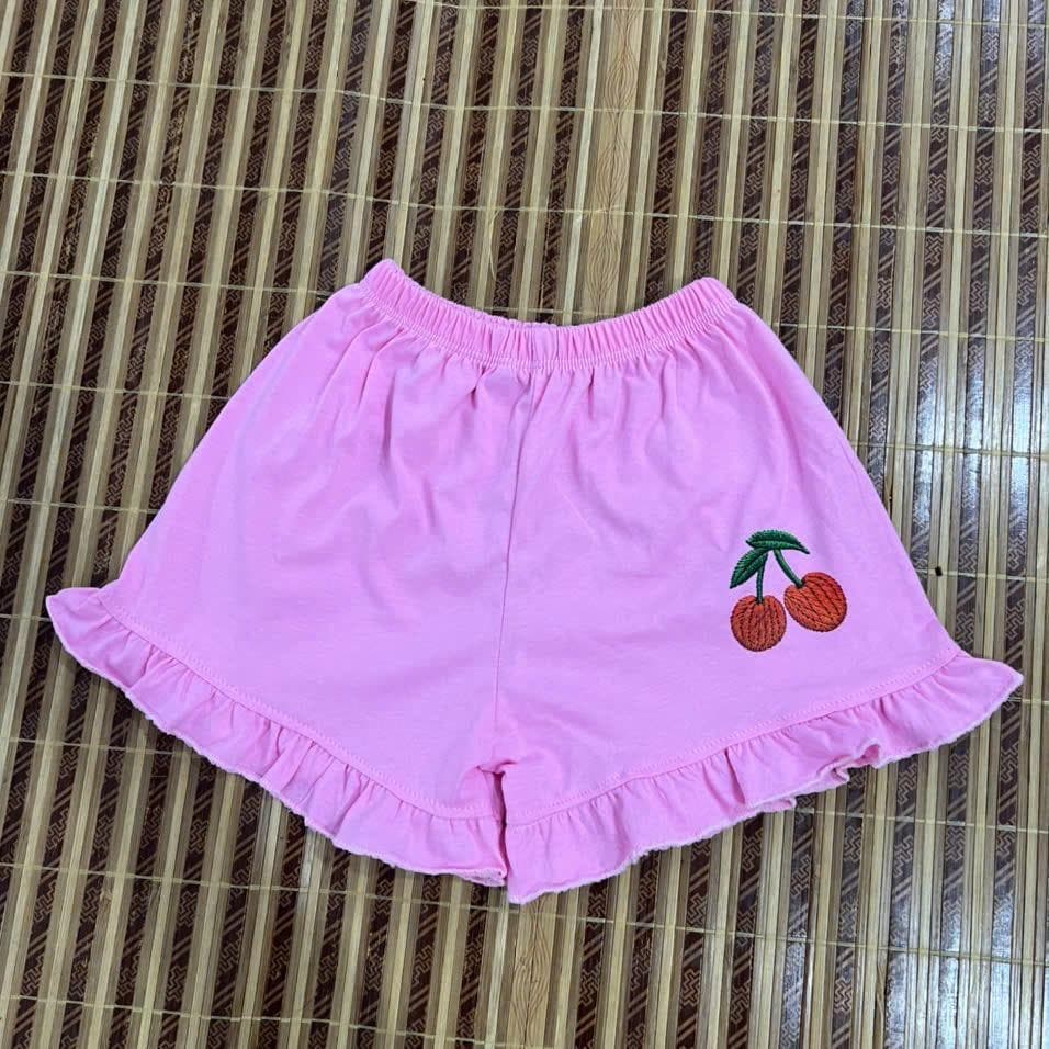 Combo Bộ Quần Bèo In Hình Cherry Vải Cotton Cho Bé Gái Từ 8 Đến 18kg DV036 - ảnh 4