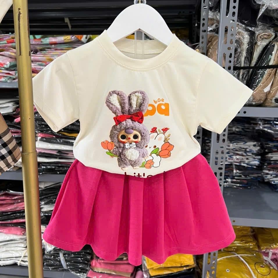 Combo bộ váy thỏ cotton 4 chiều co giãn cho bé gái từ 10-30kg DV019 - ảnh 6