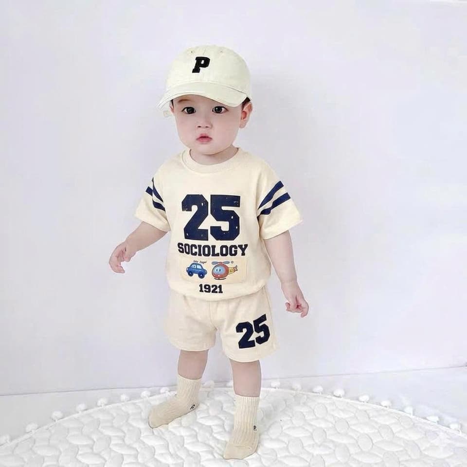 Bộ Đồ Cotton In Số 25 Thoáng Mát Cho Bé Trai Từ 8 Đến 18kg DV050 - ảnh 8