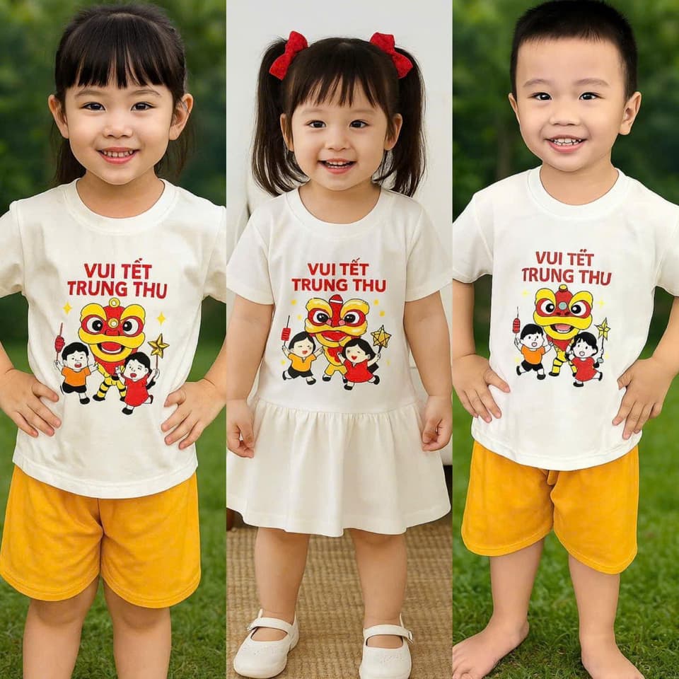 Bộ đồ Trung thu cho bé trai bé gái co giãn 4 chiều thoải mái từ 7 đến 25kg DV006 - ảnh 8