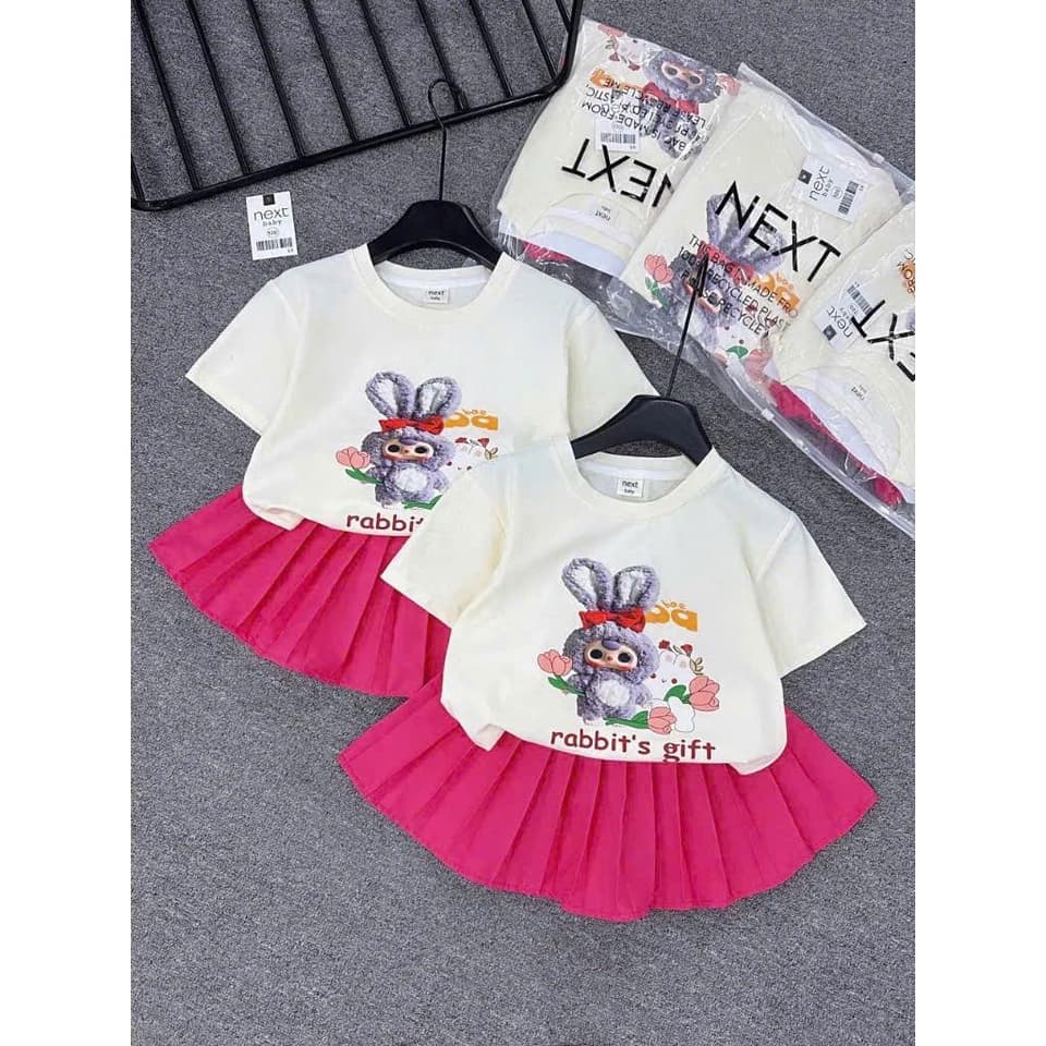 Combo bộ váy thỏ cotton 4 chiều co giãn cho bé gái từ 10-30kg DV019 - ảnh 4