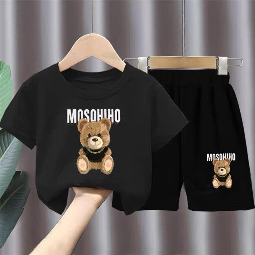 Bộ quần áo trẻ em cotton 4 chiều in hình gấu MOSOHIHO cho bé từ 10 đến 40kg DV020 - ảnh 7