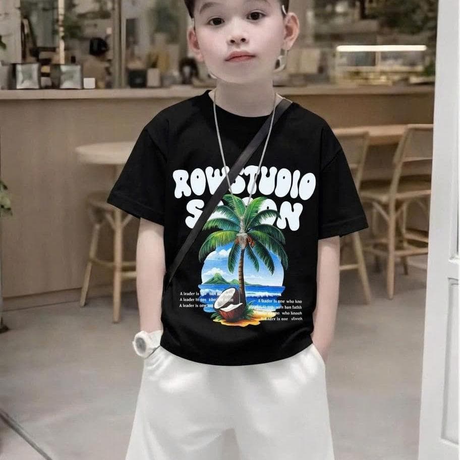 Áo phông đi biển vải cotton thoáng mát cho bé trai và bé gái từ 10-30kg DV013