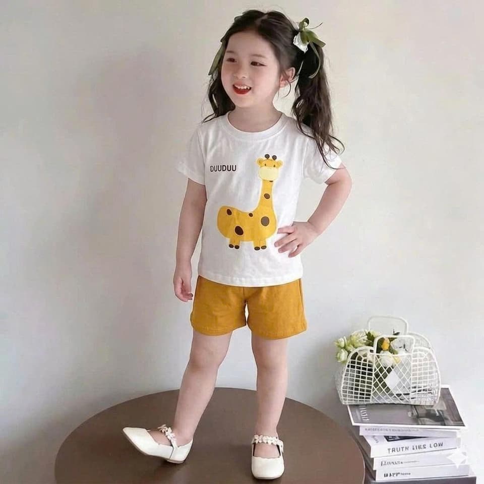 Bộ Quần Áo Hươu Voi Cotton Co Giãn Cho Bé Trai Và Bé Gái Từ 8 Đến 18kg DV055 - ảnh 6