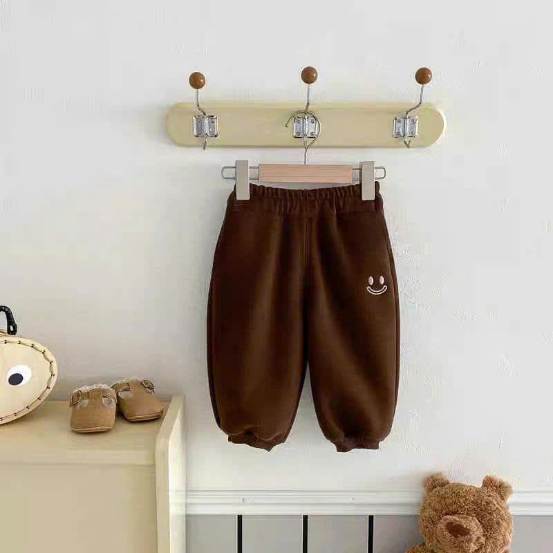 Quần nỉ mặt cười cho bé trai bé gái từ 8-18kg ấm áp dày dặn DV005 - ảnh 2