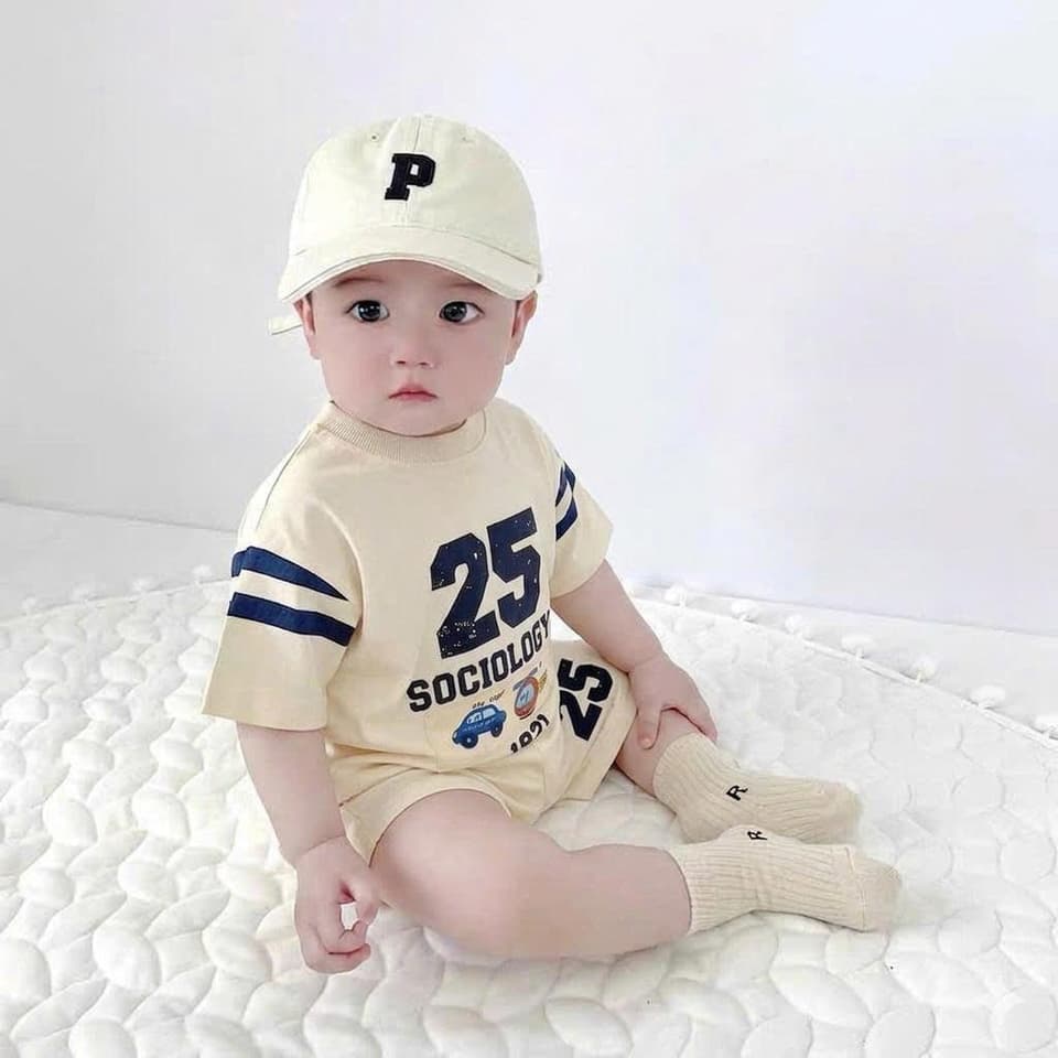 Bộ Đồ Cotton In Số 25 Thoáng Mát Cho Bé Trai Từ 8 Đến 18kg DV050 - ảnh 4