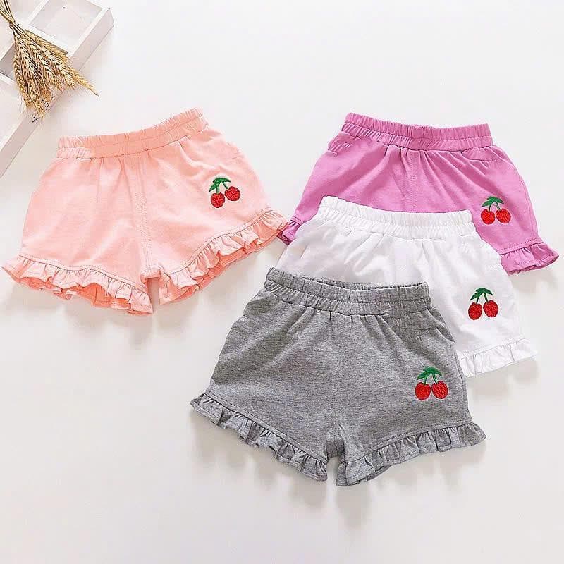 Combo Bộ Quần Bèo In Hình Cherry Vải Cotton Cho Bé Gái Từ 8 Đến 18kg DV036
