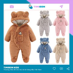 [ LOẠI 1 CAO CẤP ] BODY GẤU LÔNG CAO CẤP CHO BÉ Trai VÀ BÉ GÁI 3 - 12kg - Body Ủ Ấm Cho Bé Yêu - [BDD9]
