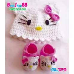 Set mũ + giày len handmade cho bé trai - bé gái.