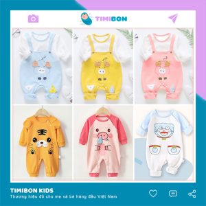 Quần Áo Trẻ Em Sơ Sinh, Bộ Body Yếm Dài Tay Cho Bé Trai Bé Gái Chất Cotton Mềm Mịn - [BDD14]