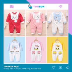 Quần Áo Trẻ Em Sơ Sinh, Bộ Body Hình Thú Dài Tay Kèm Yếm Cho Bé Trai Bé Gái - [BDD10]