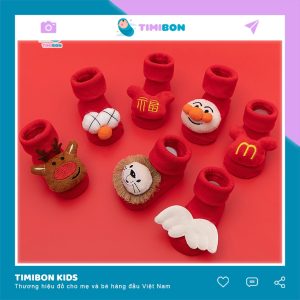 Tất Cao Cổ 3D Chống Trơn Trượt Cho Bé 0-2 Tuổi Mẫu Noel + Tết - [TAT08]
