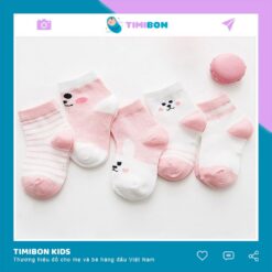 Set 5 Đôi Tất Robibabi 100% Cotton Cho Bé