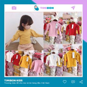 Áo Len Tăm Cotton Cổ Cao Tay Bèo Cho Bé Gái Size 6-18kg