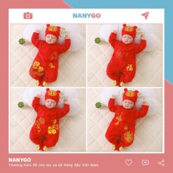 Body Tết Tài Lộc Dài Tay Liền Thân Màu Đỏ Mẫu Quần Áo Bé Trai Bé Gái Sơ Sinh - [BDD11]