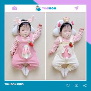 Set Áo + Yếm Tai Thỏ Với Áo Chất Zip Lông 2 Mặt Mềm Mịn, Yếm Vải Tổ Ong Mềm Đẹp Cho Bé Gái - [BDD53]