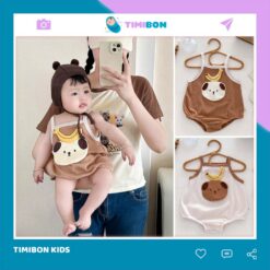 [ Chất Tăm Lạnh ] Body Chip, Bodysuit Cho Bé Trai Và Gái Hình Gấu Chuối Size Sơ Sinh Đến 12kg - [BDCHIP18]