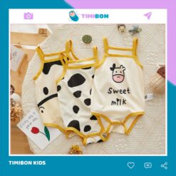 Quần Áo Sơ Sinh Body Chip 2 Dây Bò Sữa Dễ Thương Bodysuit Cho Bé Trai Bé Gái Chất Siêu Mát - [BDCHIP41]