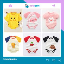 Quần Áo Trẻ Em Sơ Sinh Dáng Bodysuit Chip Cộc Tay Chất Cotton Hình Thú Cho Bé Trai Bé Gái [BDCHIP6]