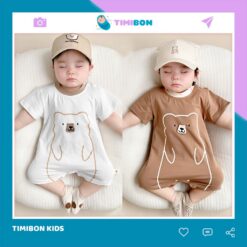 [Thun Lạnh] Body Đùi In Hình Gấu Phong Cách Hàn Quốc, Bộ Liền Thân Cộc Tay Cho Bé Trai Bé Gái, Bodysuit Sơ Sinh [BDC31]