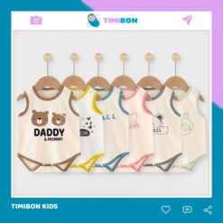 [ Vải Thun Lạnh ] Áo Liền Quần Bộ Body Chip 3 Lỗ In Hình Đơn Giản Cho Bé Gái Bé Trai Sơ Sinh - [BDCHIP40]