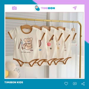 [ Vải Thun Lạnh ] Body Chip Cộc Tay Cho Bé Trai Gái Đồ Liền Thân Bodysuit Sơ Sinh Màu Nâu - [BDCHIP47]