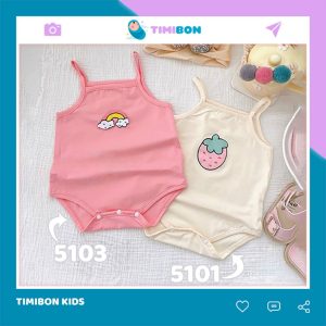 [ Vải Thun Lạnh ] Quần Áo Sơ Sinh Body Chip Hai Dây Bodysuit Cho Bé Gái Mềm Mát - [BDCHIP51]