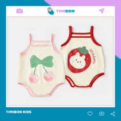 Body 2 Dây Cho Bé Gái Mẫu Quần Áo Sơ Sinh Chip Hai Dây Cherry Dâu Tây Bodysuit Chất Mềm Mát – [BDCHIP55]