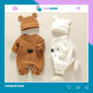 Bodysuit Dài Tay Cho Bé Trai Bé Gái, Body Thu Đông Gấu Mềm Mịn Mẫu Quần Áo Trẻ Em Liền Thân – [BDD72]