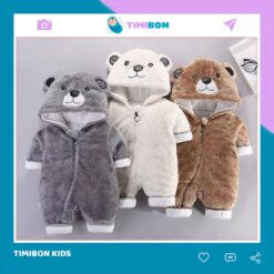 [ Hàng Loại 1 ] Body Ủ Gấu Nỉ Bông 3 Lớp Mũ Liền Cho Bé Trai Gái Sơ Sinh Hàng Quảng Châu Bodysuit Áo Liền Quần [BDD83]