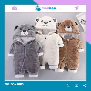 [ Hàng Loại 1 ] Body Ủ Gấu Nỉ Bông 3 Lớp Mũ Liền Cho Bé Trai Gái Sơ Sinh Hàng Quảng Châu Bodysuit Áo Liền Quần [BDD83]