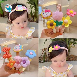 Bờm Cài Tóc Hoạt Hình - Băng Đô Cài Tóc Đính Nơ chống Trượt Xinh Xắn Cho Bé Gái Phong Cách Hàn Quốc [BOM01]