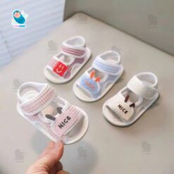 Dép Tập Đi Cho Bé Đế Kép Mềm Mại Chống Trượt Họa Tiết Thêu Dễ Thương – Timibon Kids [DEP03]