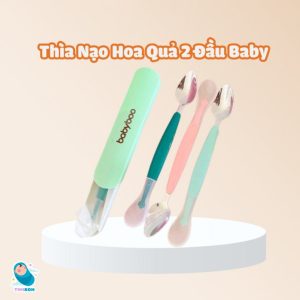 Thìa Nạo Hoa Quả 2 Đầu Babyboo Cho Bé Ăn Dặm Kèm Hộp Đựng An Toàn Cho Bé [THIA5]