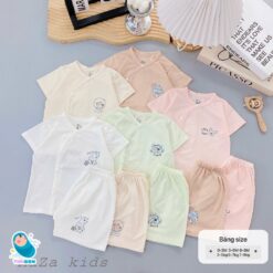 [ Vải Petit QC ] Bộ Sơ Sinh Cộc Tay Cho Trẻ Sơ Sinh Đến 9 Tháng Chất Vải Mềm Mát Thoáng Khí An Toàn Cho Da Bé [B17]