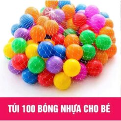 Combo túi 100 quả bóng nhựa cho bé vui chơi, túi 100 bóng chơi nhà banh cho bé [TÚI-100-BÓNG]