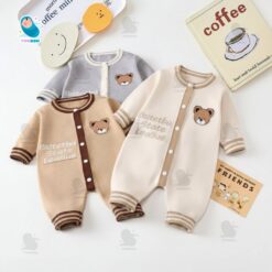 BODY LEN DÀI TAY THU ĐÔNG CHO BÉ Họa Tiết Gấu Xinh Xắn, Chất Liệu Mềm Mại Co Giãn, Giữ Ấm Tốt [BDD100]