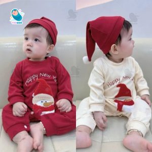 Set Body Noel Cho Bé TẶNG MŨ, Bodysuit Giáng Sinh Bé Trai Bé Gái Thêu Người Tuyết Chất Zíp Lông Dày Dặn Ấm Áp [BDD102]