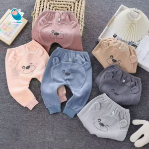 Quần Dài Thu Đông Bé Trai Gái, Quần Mông Thú Vải Zip Lông Ấm Áp Cho Bé Từ 7-13KG [QMT01]