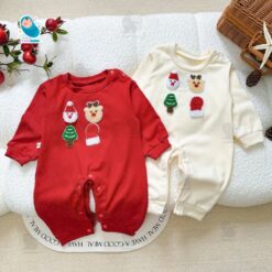 Body Noel cho bé trai bé gái - Body nỉ bông giữ nhiệt hoạ tiết Giáng Sinh dễ thương (Size 5-12kg) [BDD109]