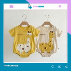 Body Chip Cho Bé Trai Bé Gái Họa Tiết Hươu Cao Cổ Dễ Thương, Bodysuit Cho Bé Vải Cotton Mềm Mịn [BDCHIP79]