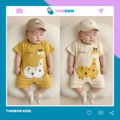 Body đùi cho bé trai bé gái họa tiết hươu cao cổ DUUDUU, Bodysuit cộc tay chất cotton zip Hàn co giãn 4 chiều [BDC53]